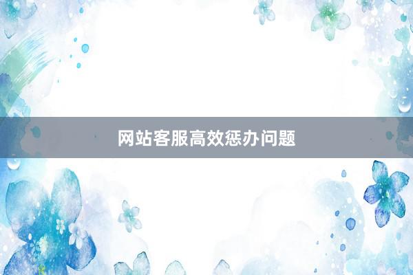 网站客服高效惩办问题