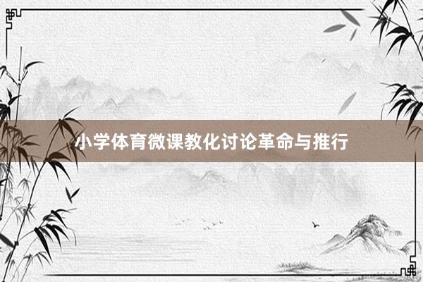 小学体育微课教化讨论革命与推行